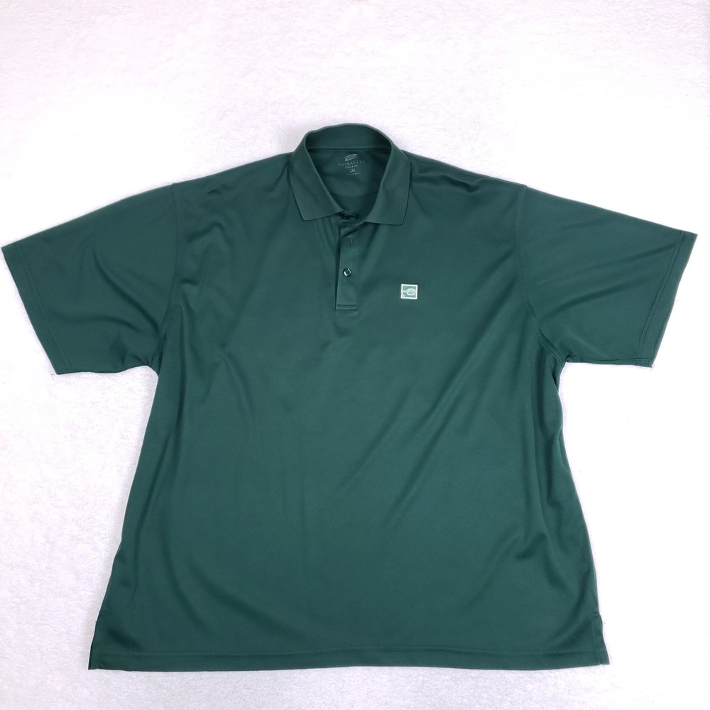 UltraClub Polo‎ Shirt Mens 2XL Cool Dry Performance Forest Green Golf Gorpcore